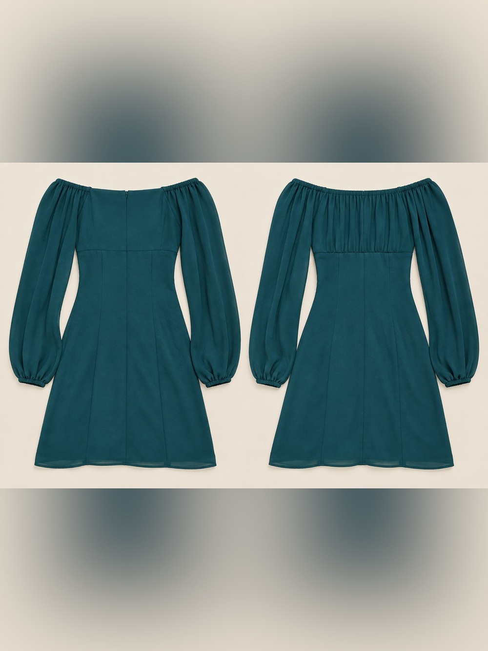 Altar'd State Teal One-Shoulder Long Sleeve Mini Dress